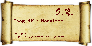 Obagyán Margitta névjegykártya